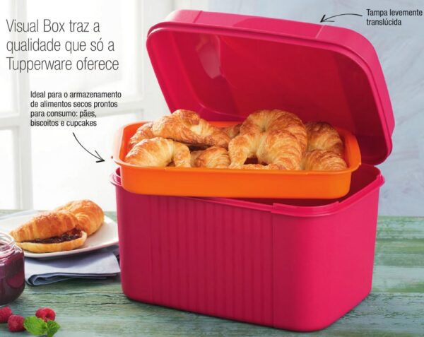 Tupperware Visual Box com Bandeja 4,5 litros Rosa - Image 2