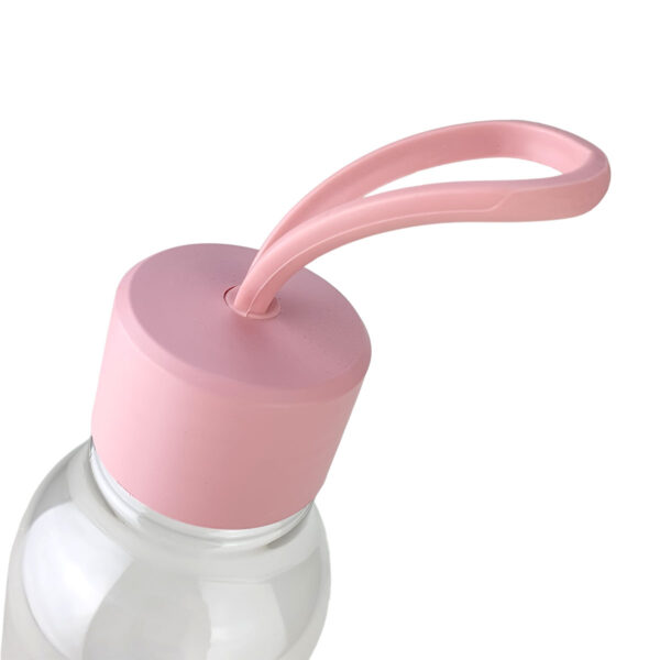 Garrafa para Água Squeeze 700ml Transparente Tampa Rosa - Image 2