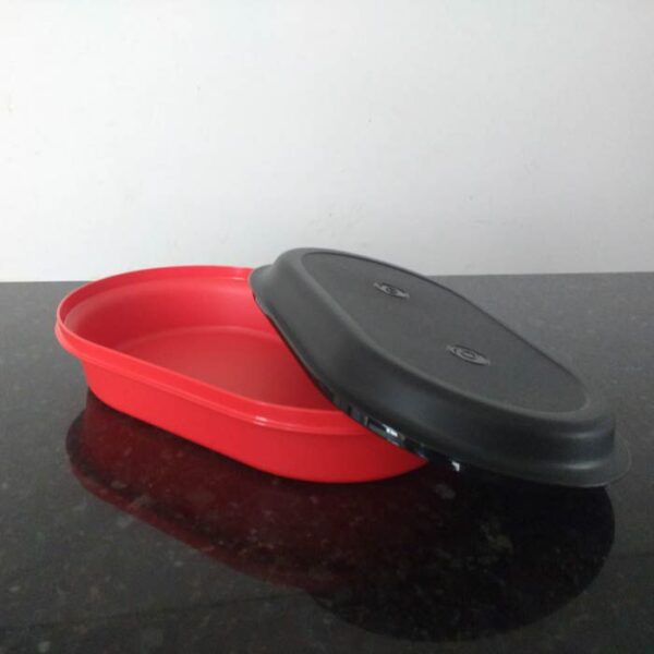 Tupperware Travessa Oval Actualité 2 litros Vermelho e Preto - Image 3