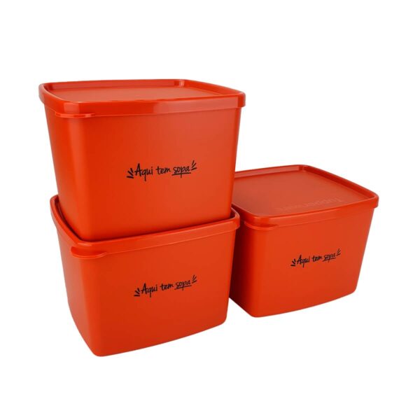 Tupperware Jeitoso Aqui tem Sopa 800ml Kit 3 peças