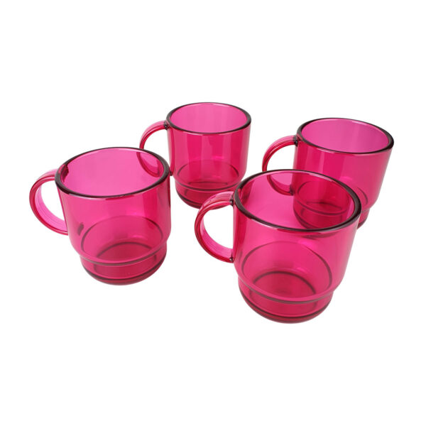 Kit Tupperware Caneca Policarbonato 265ml Rosa 4 peças - Image 3