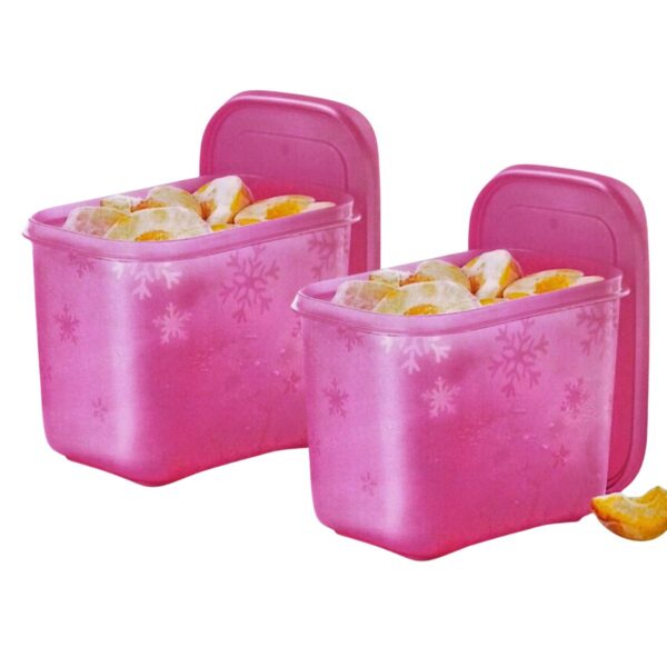 Kit Tupperware Freezer Line Alto 1,1 litro Rosa 2 peças