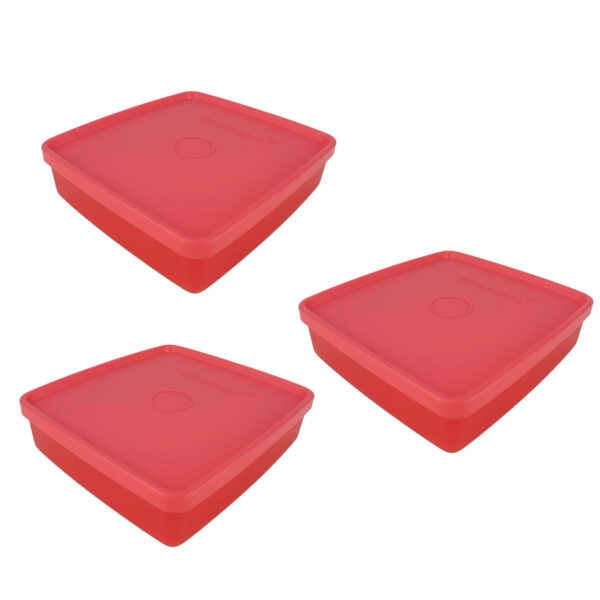 Kit Tupperware Refri Box 400ml Coral 3 peças