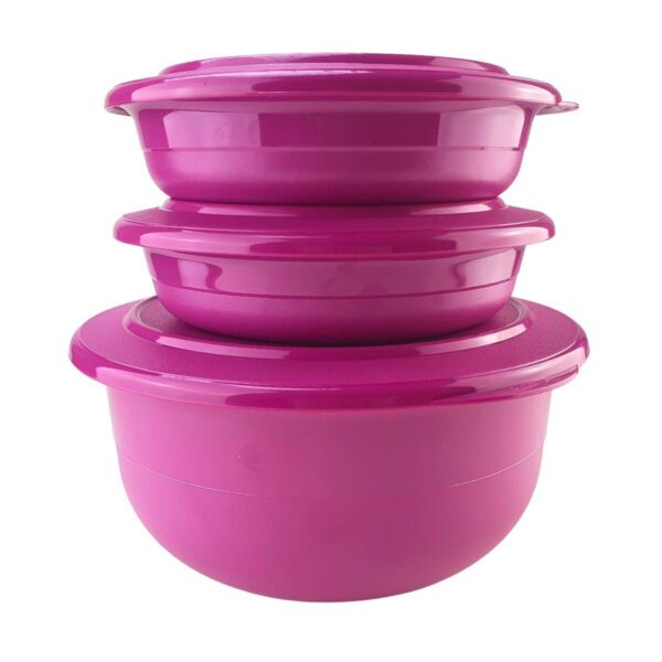 Kit Tupperware PDA 04/2024 Tigelas Cristal Magenta 3 peças