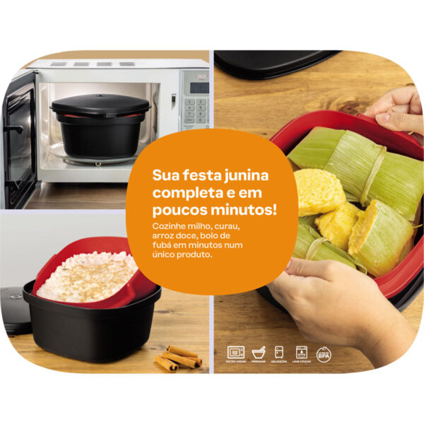 Tupperware Múltipla 2,5 litros Preta e Vermelha - Image 3