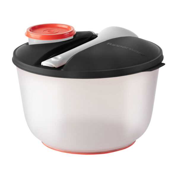 Tupperware Saladeira Plus Portátil 3,9 litros com Pegador e Potinho 140ml Preto