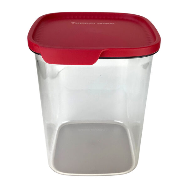 Tupperware Ultra Clear Quadrado 3,6 litros Transparente e Vermelho